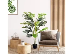 Outlet Outsunny Künstliche Palme 150cm mit Pflanztopf