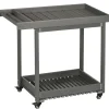 Outsunny Servierwagen<Outdoor Servierwagen HDPE Grau 87L x 50B x 80H cm