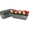 Outsunny Pflanztöpfe Kunststoff  5er Set Blumentopf aus Kunststoff Grau< Töpfe