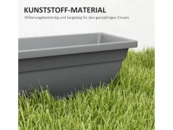 Outsunny Pflanztöpfe Kunststoff 5er Set Blumentopf aus Kunststoff Grau< Töpfe