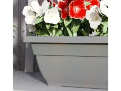 Outsunny Pflanztöpfe Kunststoff 5er Set Blumentopf aus Kunststoff Grau< Töpfe