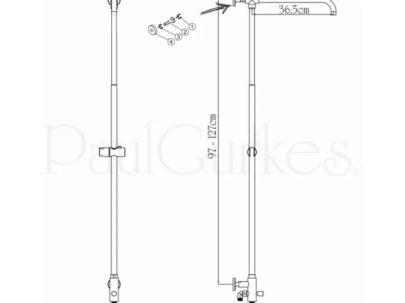PaulGurkes Einhebelmischer<Aufputz Regendusche Duschsystem eckig 20cm