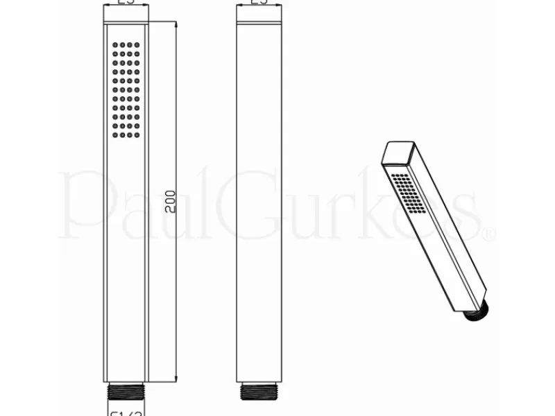 PaulGurkes Einhebelmischer<Aufputz Regendusche Duschsystem eckig 20cm