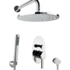 PaulGurkes Dusch Komplett Set Unterputz Regendusche oval Luxus Brauseset< Einhebelmischer