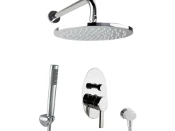 PaulGurkes Dusch Komplett Set Unterputz Regendusche oval Luxus Brauseset< Einhebelmischer