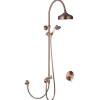 PaulGurkes Dusch-Set mit Unterputz-Armatur Kupfer Nostalgie Retro Duschsystem< Einhebelmischer