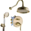 PaulGurkes Einhebelmischer<Duschsystem Antik Set Unterputz Regendusche Retro Nostalgie