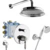 PaulGurkes Einhebelmischer<Duschsystem Retro Nostalgie Regendusche Unterputzarmatur