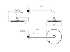 PaulGurkes Duschsystem rund Unterputzset mit Handbrause Kopfbrause ohne Armatur< Einhebelmischer