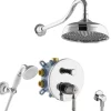 PaulGurkes Nostalgie Duschsystem Set Komplett Regendusche mit Grundkörper< Einhebelmischer