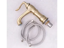PaulGurkes Einhebelmischer<Nostalgie Waschtischarmatur Wasserhahn Bronze Retro Mischbatterie