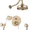 PaulGurkes Regendusche bronze Retro Unterput Duschsystem< Einhebelmischer