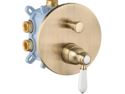 PaulGurkes Regendusche bronze Retro Unterput Duschsystem< Einhebelmischer