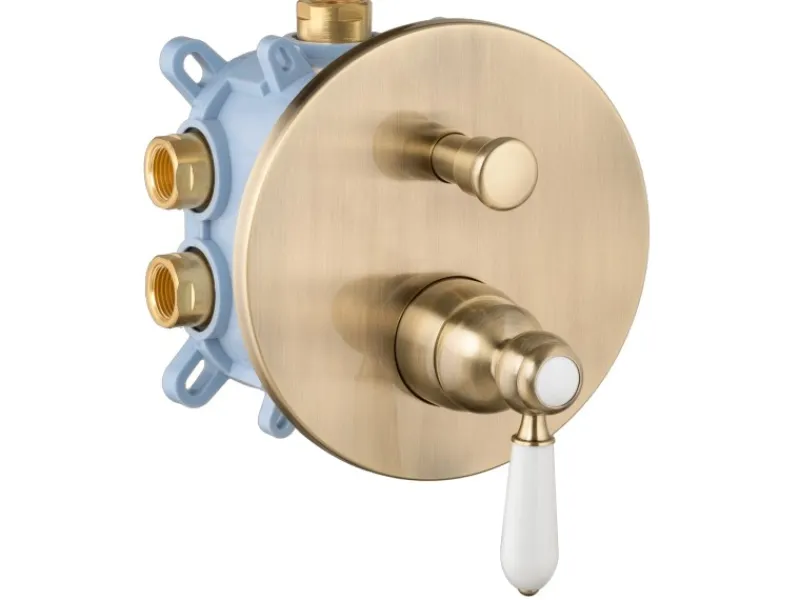 PaulGurkes Regendusche bronze Retro Unterput Duschsystem< Einhebelmischer