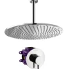 PaulGurkes Einhebelmischer<Regendusche Einhandmischer Unterputz Duscharmatur Box Rund Chrom