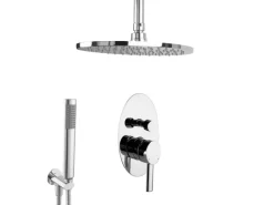 PaulGurkes Einhebelmischer<Regendusche Regenwalddusche unterputz Duschsystem oval Messing Deckeneinbau