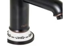PaulGurkes Einhebelmischer<Schwarze Retro Waschtischarmatur Einhandmischer Bordüre Nostalgie Wasserhahn