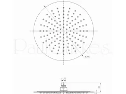 PaulGurkes Tropendusche Duschsystem unterputz 30cm Brausekopf Messing Duschset< Einhebelmischer