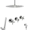 Hot PaulGurkes Unterputz Regendusche Komplett Set aus Metall 30 cm Regenwalddusche Duschset