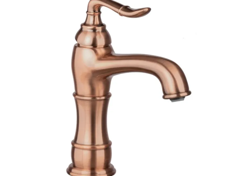 PaulGurkes Einhebelmischer<Waschtischarmatur Nostalgie Rote Bronze Wasserhahn Retro Mischbattarie