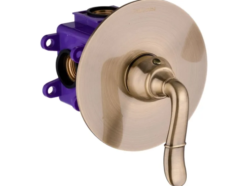 PaulGurkes Einhebelmischer<Waschtischarmatur Bronze Unterputz Retro Antik