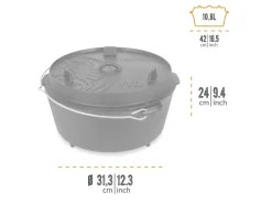 Petromax Pfannen|Töpfe<Dutch Oven FT12 Schwarz mit Standfüßen 10,8 l