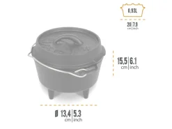 Petromax Pfannen<Dutch Oven FT1 Schwarz mit Standfüßen ca. 1,1 l