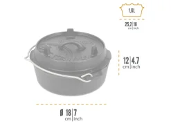 Discount Petromax Dutch Oven FT3 Schwarz mit planem Boden 1,6 l
