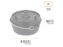 Outlet Petromax Dutch Oven FT4.5 Schwarz mit Standfüßen 3,5 l