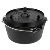 Petromax Pfannen|Töpfe<Dutch Oven Set FT9-T-Scrub Schwarz mit planem Boden 7,5 l Ø 23,9 cm