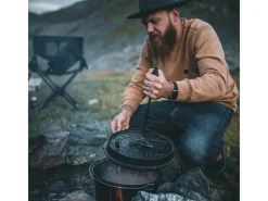 Petromax Pfannen|Töpfe<Dutch Oven Set FT9-T-Scrub Schwarz mit planem Boden 7,5 l Ø 23,9 cm