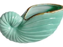 Pflanzgefäß Muschel 10 cm x 19 cm x 10 cm Grün< Töpfe