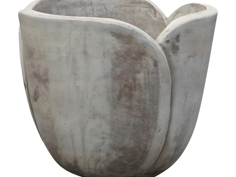 Töpfe<Pflanzgefäß Tulpenform Terrakotta Ø 33 cm Braun