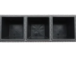 Pflanzkasten mit Rollen Polyrattan Anthrazit-Schwarz 82 cm x 28 cm x 72 cm< Töpfe