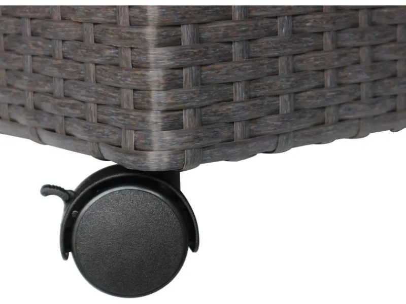 Pflanzkasten mit Rollen Polyrattan Anthrazit-Schwarz 82 cm x 28 cm x 72 cm< Töpfe