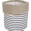 Pflanzkorb Gestreift Baumwolle Ø 15 cm x 15 cm Schwarz-Weiß< Töpfe