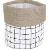 Töpfe<Pflanzkorb Gitter-Optik Baumwolle Ø 15 cm x 15 cm Schwarz-Weiß