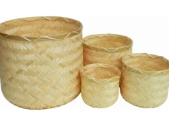 Töpfe<Pflanztopf aus Bambus Ø 27 cm x 25,5 cm Natur