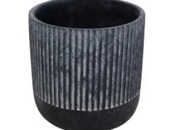 Töpfe<Pflanztopf Beton Ø 20 cm x 18 cm Schwarz