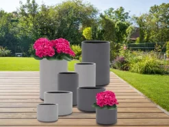 Best Pflanztopf Fiberstone 48 cm x Ø 33 cm Dunkelgrau