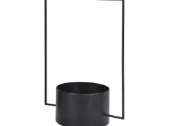 Pflanztopf mit Halter Rund Schwarz 49 cm x 20 cm x 34 cm< Töpfe