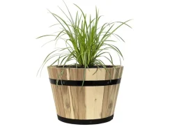 Pflanzwerk Töpfe<® Pflanzkübel Cup - Akazien Holz - Ø 55 cm x Höhe 38 cm