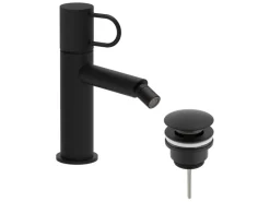 Discount pianura Bidet-Einhebelmischer Stella 5L mit Pop Up Ablaufventil in Schwarz Matt