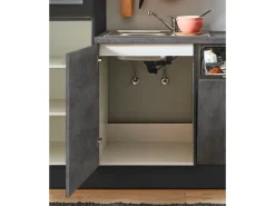 Pino Küchenzeile 250 cm Beton Grafitgrau Anschlag rechts 1 Geräteschrank< Kühlschränke