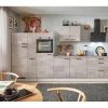 Pino Küchenzeile 360 cm Beton Perlgrau Anschlag L 1 Geräte-, 1 Apothekerschrank< Winkelküchen