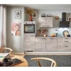 Hot Pino Küchenzeile 280 cm Beton Perlgrau Anschlag links 1 Geräteschrank