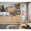 Discount Pino Küchenzeile 280 cm Eiche Aviva Anschlag rechts 1 Geräteschrank