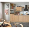 Pino Küchenzeile 250 cm Eiche Aviva Anschlag links 1 Geräteschrank< Kühlschränke