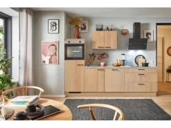 Pino Küchenzeile 250 cm Eiche Aviva Anschlag links 1 Geräteschrank< Kühlschränke