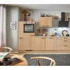 Clearance Pino Küchenzeile 280 cm Eiche Aviva Anschlag links 1 Geräte-, 1 Apothekerschrank